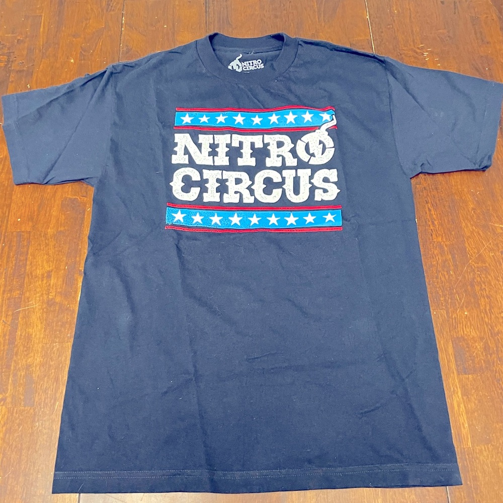 New Mens Nitro Circus T-Shirt Blue Flag Medium